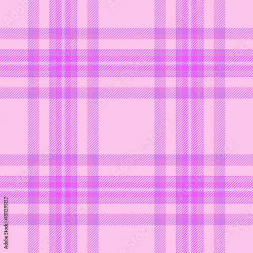 Valentines day check textile fabric, tidy texture plaid vector. Ribbon tartan seamless pattern background in purple and light colors.