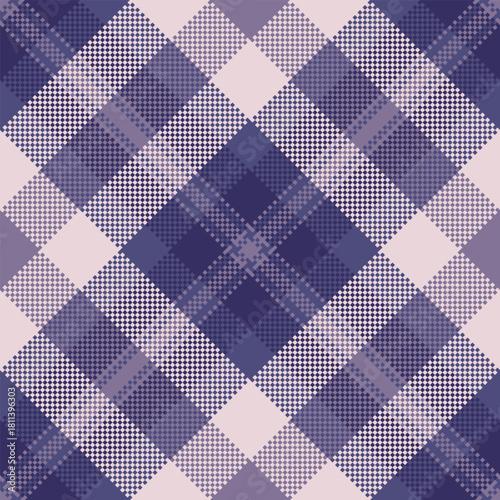 Classic plaid pattern in soothing blue and violet tones. Ideal for backgrounds, textiles, fashion, or decorative designs requiring a traditional yet modern touch.