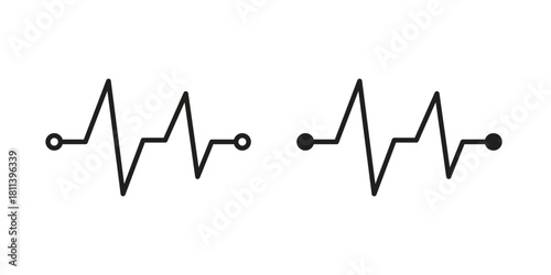 Pulse icons of black colored in various styles