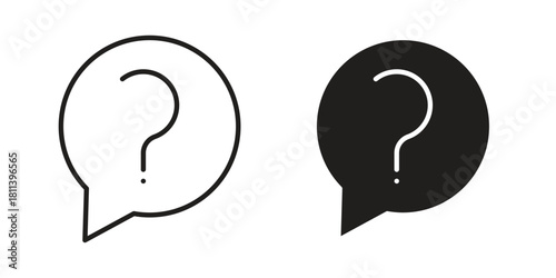 Question icons of black colored in various styles