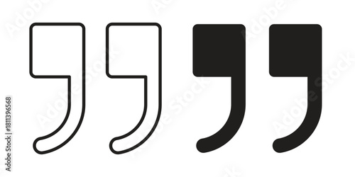 Quote right icons of black colored in various styles