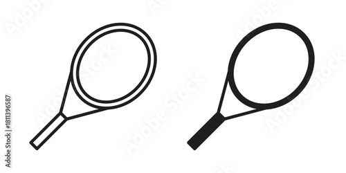Racquet icons of black colored in various styles