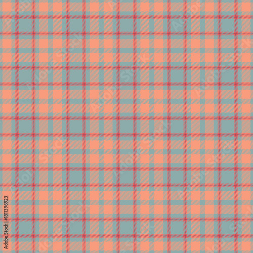 Dye tartan textile plaid, masculine check fabric texture. Cloth background vector pattern seamless in red and pastel colors.