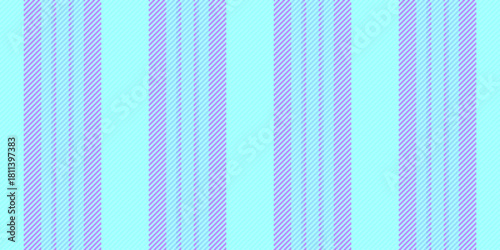 Aqua stripe textile background, funky seamless pattern lines. Attire vertical vector fabric texture in teal and violet colors.