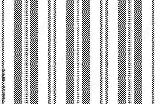 Naked stripe lines pattern, infant texture textile vector. Intricate fabric background seamless vertical in white and black colors.