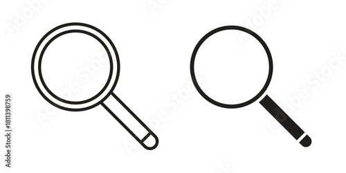 Search icons of black colored in various styles