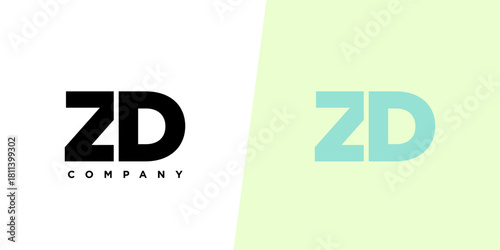 Letter Z and D, ZD logo design template. Minimal monogram initial based logotype.