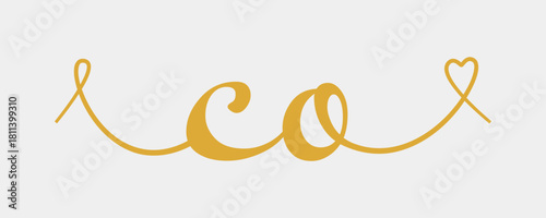 CO initial wedding monogram calligraphy vector illustration. Hand drawn lettering c and o love logo design for valentines day poster, greeting card