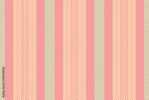 Ratterned textile texture seamless, collage stripe fabric background. Vurve vertical pattern vector lines in light and red colors.