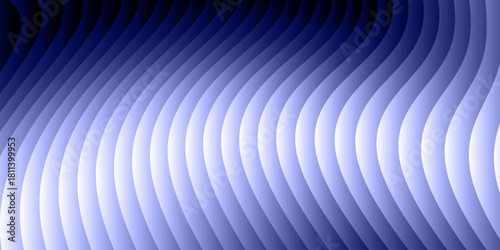 Neon ribbed fractal glass 3d background. Holographic vertical stripe pattern with vibrant purple blue yellow gradient. Abstract black bg, iridescent texture lines in radiant colors. 3D illustration