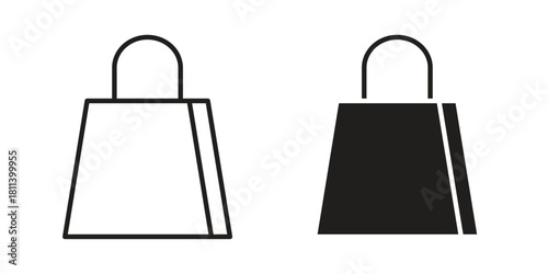 Shopping bag icons of black colored in various styles