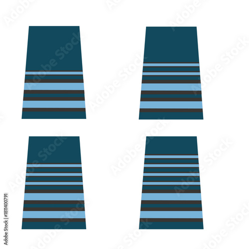 Galon de passant d'épaule de l'armée de l'air belge : officier généraux - général de brigade, général-major, lieutenant général, général