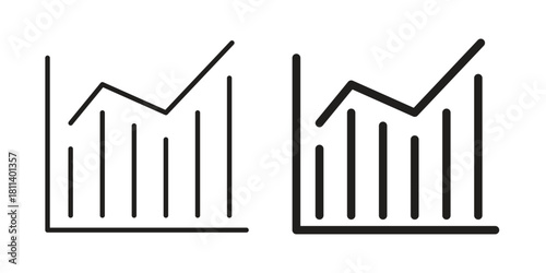 Stats icons of black colored in various styles