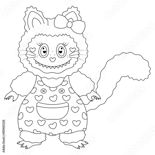Cat in a dress. Vector illustration.