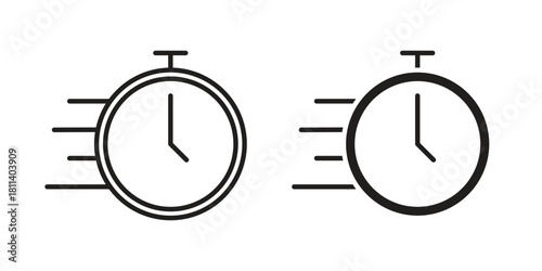 Time fast icons of black colored in various styles