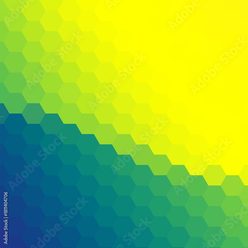 Hexagon yellow and blue color background. abstract vector presentation template. eps 10