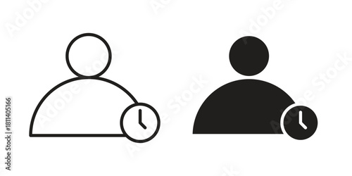 User time icons of black colored in various styles