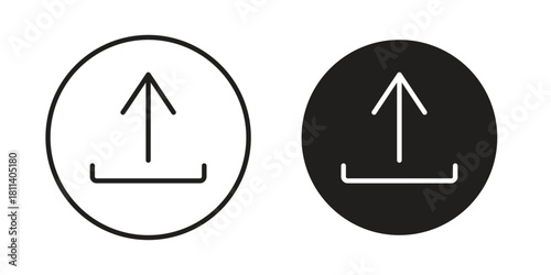 Upload icons of black colored in various styles