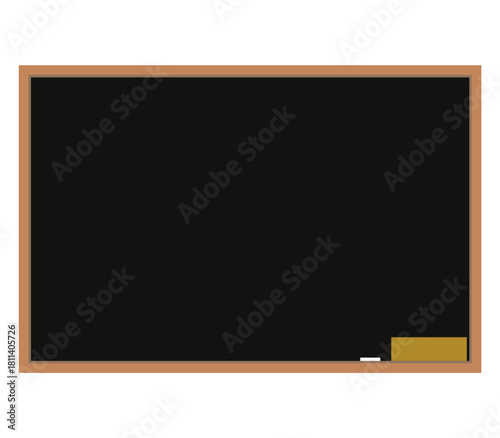 Blank blackboard with chalk