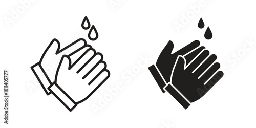 Wash your hands icons of black colored in various styles