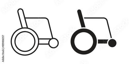 Wheelchair icons of black colored in various styles