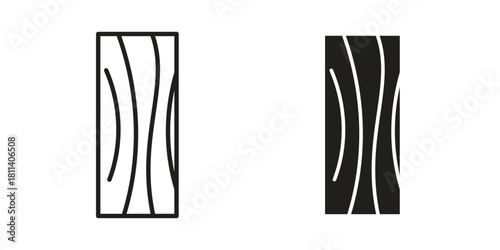 Wood board icons of black colored in various styles