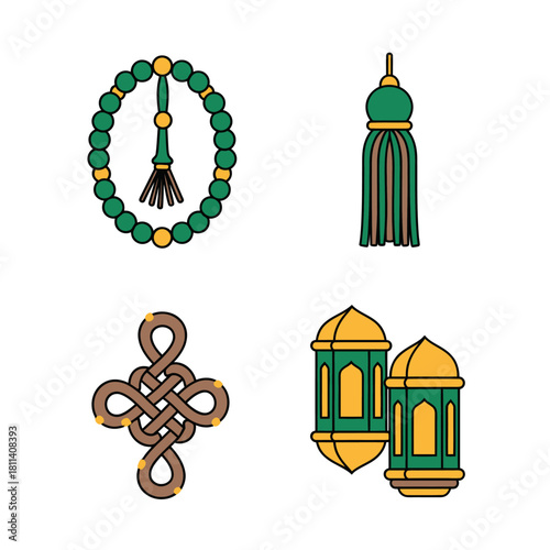 Collection of colorful handcrafted jewelry and ornate decorative accessories