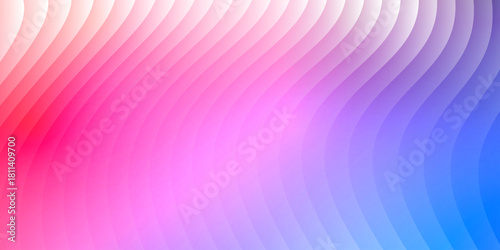 Neon ribbed fractal glass 3d background. Holographic vertical stripe pattern with vibrant purple blue yellow gradient. Abstract black bg, iridescent texture lines in radiant colors. 3D illustration