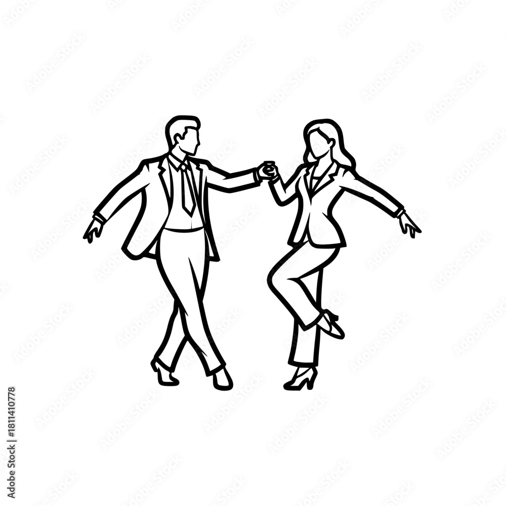 Fototapeta premium dancing couple icon/logo