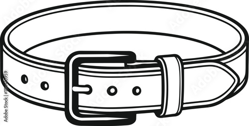 Black leather belt isolated on a white background