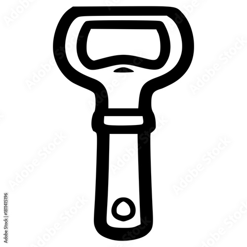 doodle bottle cap opener illustration hand drawn outline vector