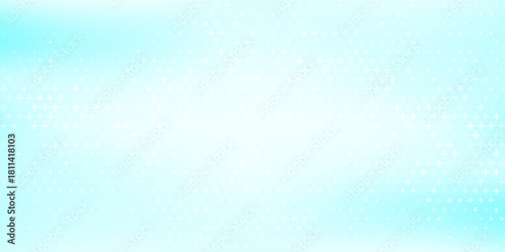 Fototapeta premium Light blue background with a medical cross pattern. a light gradient. minimalist style. vector illustration. research concept design. minimalistic template.