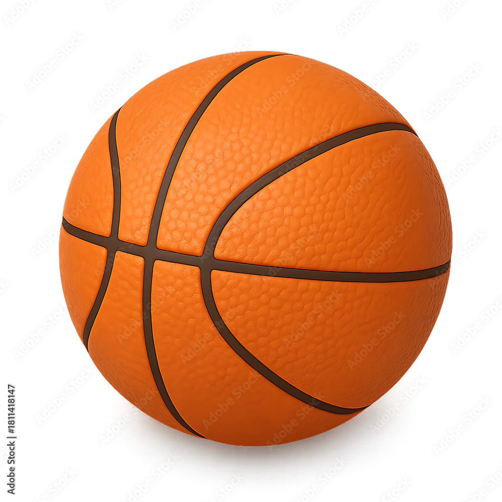 Fototapeta premium A basketball with orange textured surface and black lines.