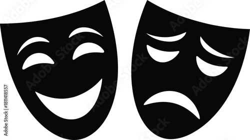 Iconic Theatre Masks Representing Joy and Sorrow A Classic Symbol of Performance