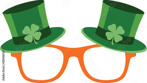 Saint Patrick's Day Fun Green Hats and Orange Glasses Photo Booth Props