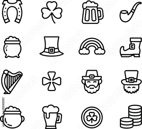 Collection of Line Art Icons for St