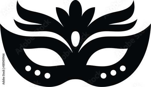 Elegant Venetian Mask Silhouette A Symmetrical Design for Masquerade Events and Celebrations