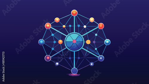 Abstract Digital Network Structure System Connection Concept with vector illustration