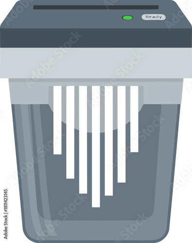 Flat Style Electronic Paper Shredder Illustration for Office Appliances