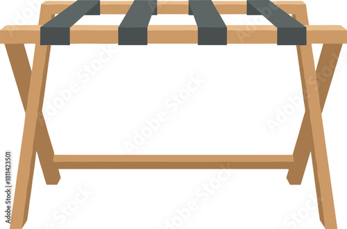 Simple Minimalist Style Luggage Rack Icon Illustration for Hotel Room