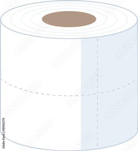 Flat Graphic Roll Tissue Toilet Paper Hygiene Bathroom Illustration Icon