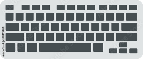 Simple Flat Keyboard Minimalist Style with Buttons and Keypads Arrangement