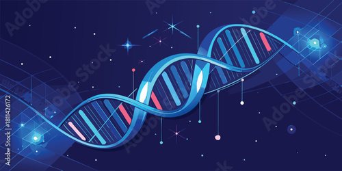 Futuristic DNA Genetic Science Biotechnology Research Innovation Isolated background