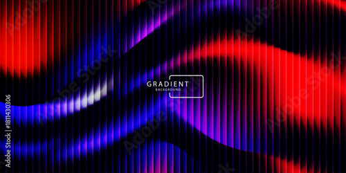 Futuristic neon gradient pattern with diagonal glowing lines blending smooth and radiant colors. Minimalistic abstract dark background perfect for creative digital tech designs. Vector illustration 
