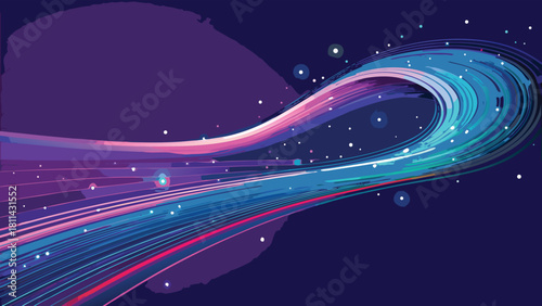 Futuristic Digital Data Flow Light Stream Speed Technology with vector illustration
