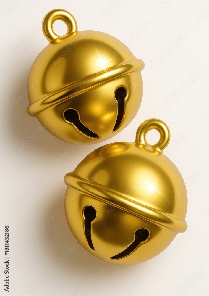 Naklejka premium Golden jingle bells festive elegance