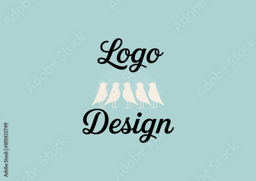 A sophisticated logo design featuring elegant bird silhouettes that enhance the text, conveying grace and harmony in branding for various industries.