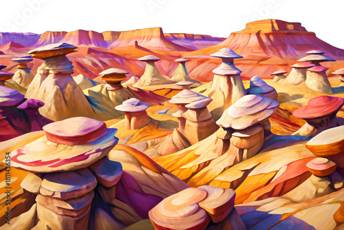 Paint Mines Interpretive Park Colorado Colorful clay hoodoos in pink, white, orange and purple layers carved by ancient erosion