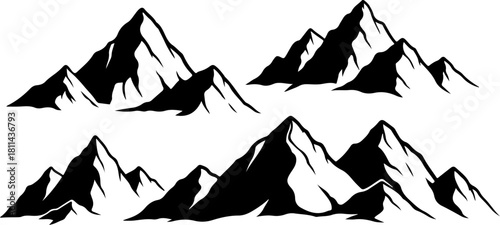 Majestic Mountain Silhouette Vector Collection

High Peak Black Mountain Outline Set

Adventure Landscape Mountain Silhouette Bundle