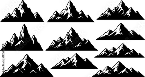 Majestic Mountain Silhouette Vector Collection

High Peak Black Mountain Outline Set

Adventure Landscape Mountain Silhouette Bundle